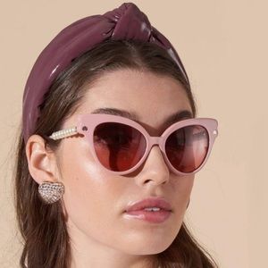 Lele Sadoughi Faux Leather Knotted Headband - Plum Grey